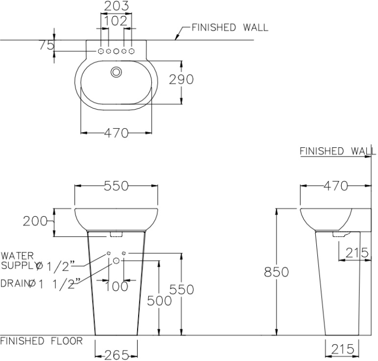 Cotto C4155 โอลิคซ์ ขาตั้งเคลือบ ขาว