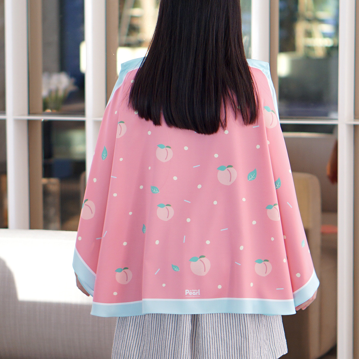 ผ้าคลุมให้นม พร้อมส่ง ลาย Peach - Pink