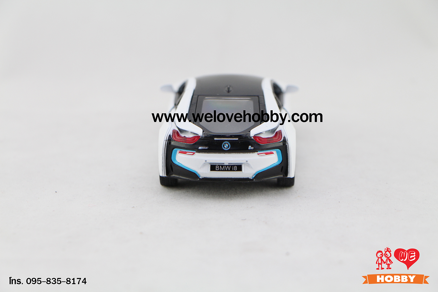 โมเดลรถซุปเปอร์ คาร์ BMW i8 สีขาว Scale 1:36