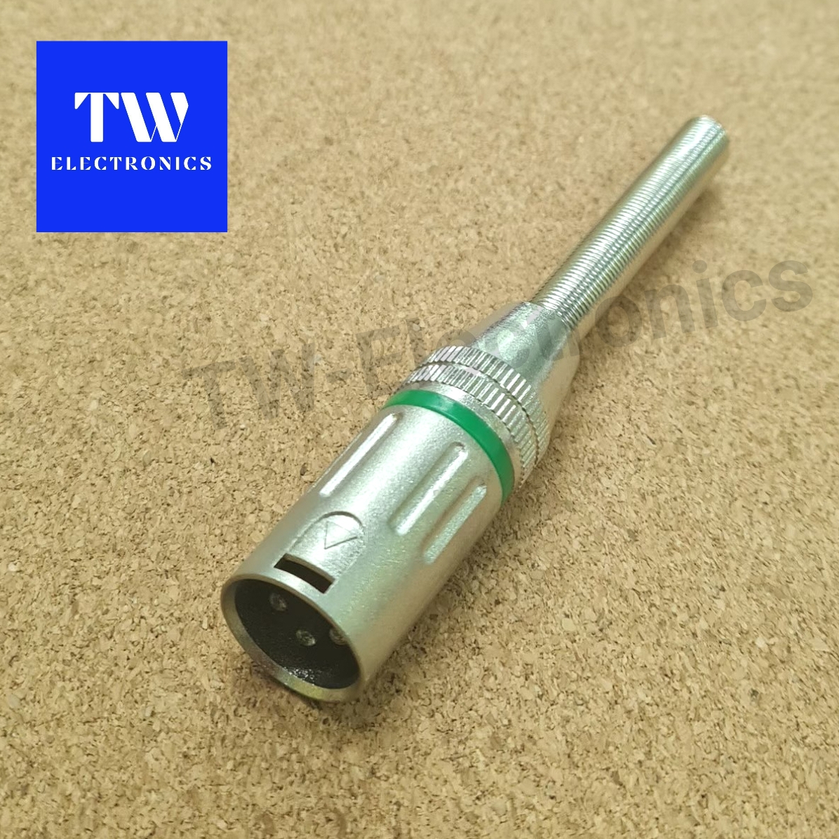 XLR ตัวผู้ ท้ายสปริง (เขียว)