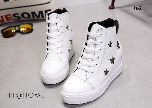 รองเท้า Ash หุ้มข้อสไตล์เกาหลี (สีดำ)
