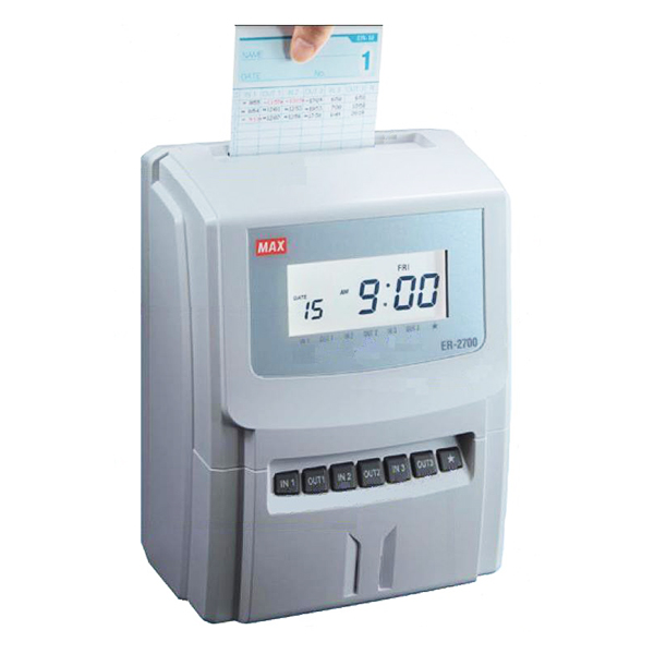 ขายถูก เครื่องตอกบัตร แม็กซ์ ER-2700C (แถมฟรีบัตรตอก 100 ใบ แผงเสียบบัตร 50 ช่อง 1 แผง)