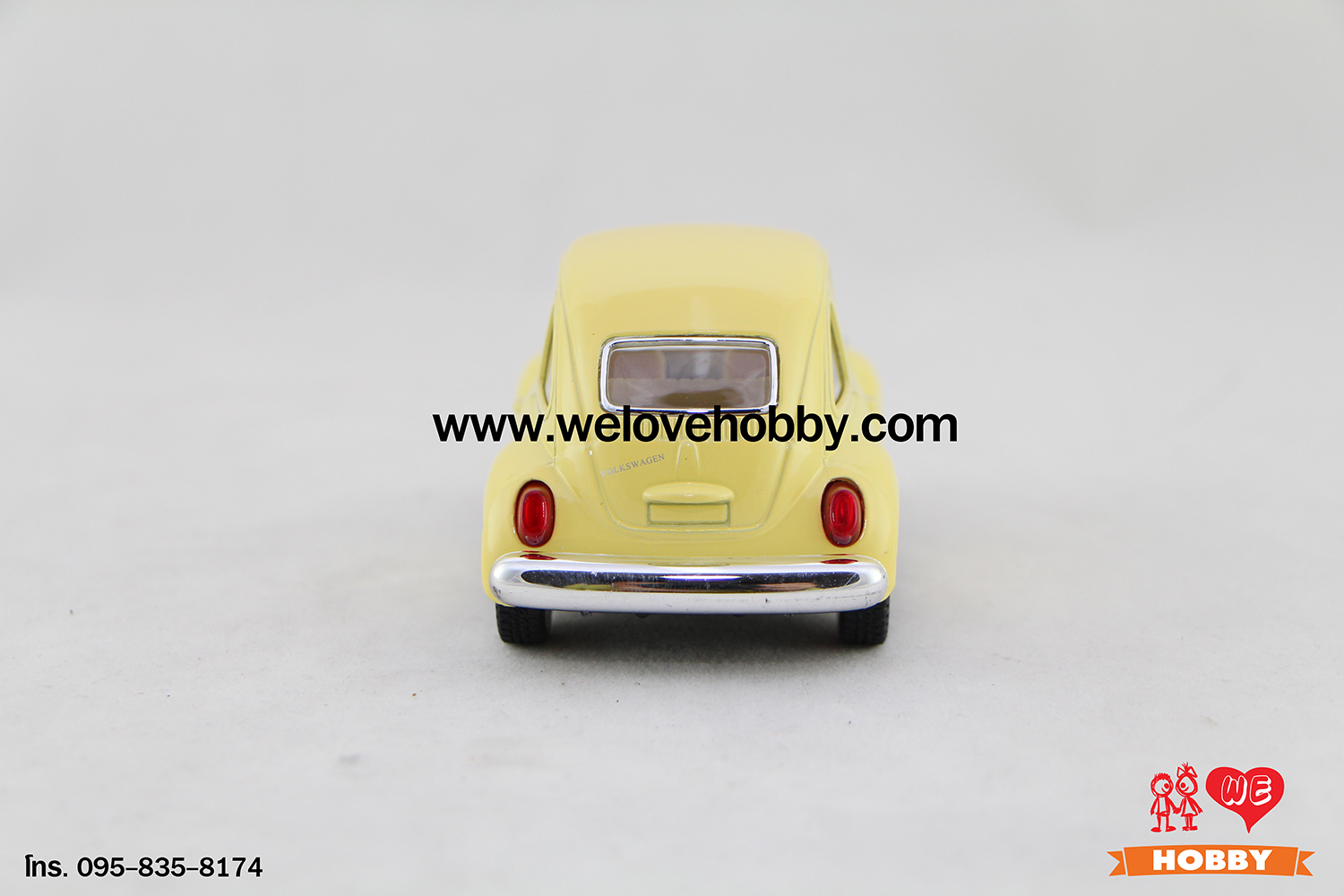 โมเดลรถคลาสสิค 1967 Volkswagen Classical Beetle ไซส์เล็ก สีเหลือง Pastel Scale : 4”