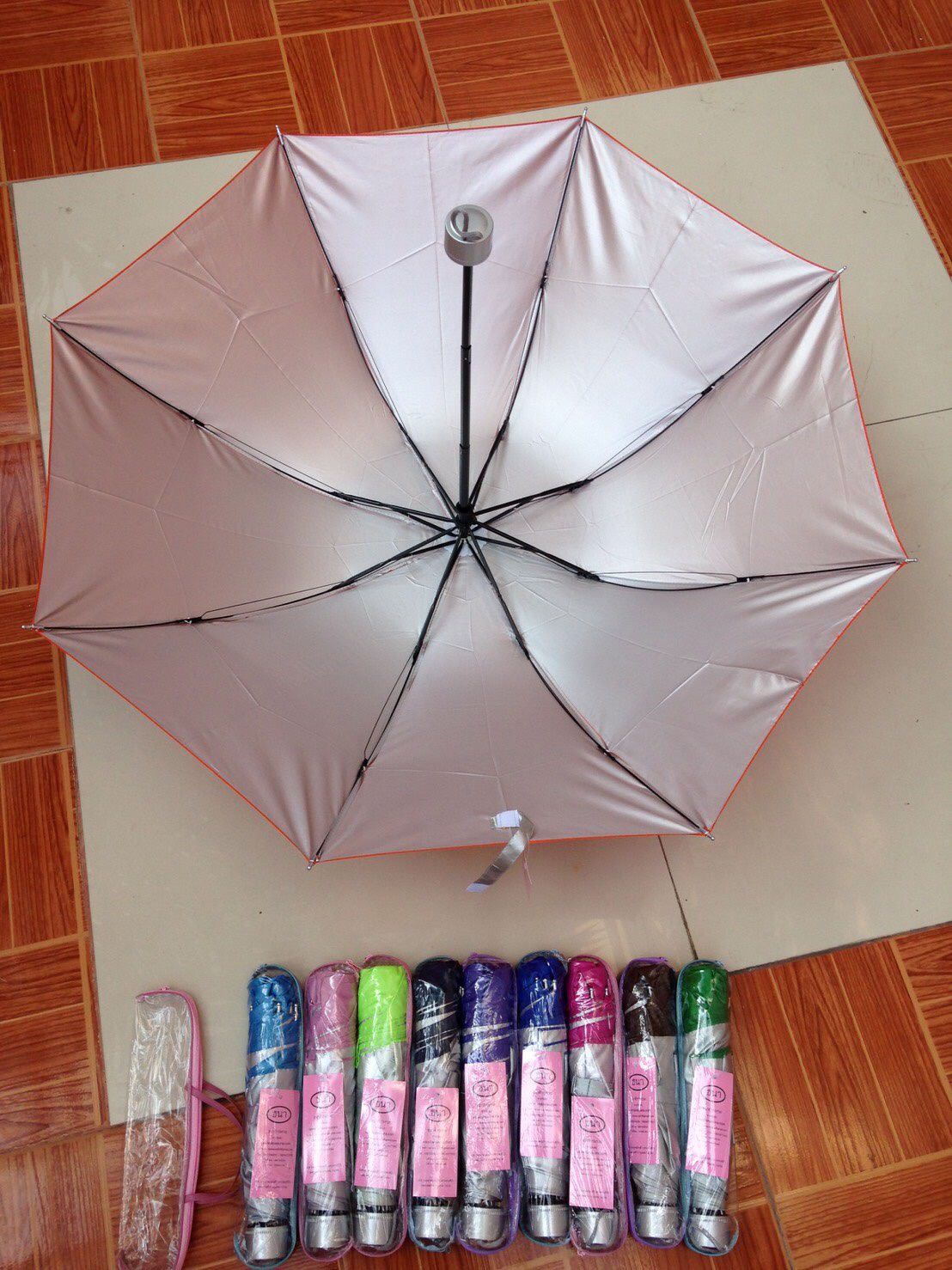 ร่มพับ3ตอนกระเป๋าแพค100คัน