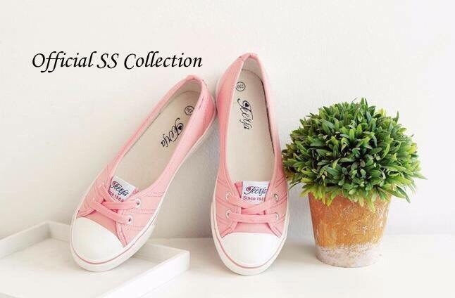 พร้อมส่ง : รองเท้าผ้าใบสไตล์เกาหลี (สีชมพู)