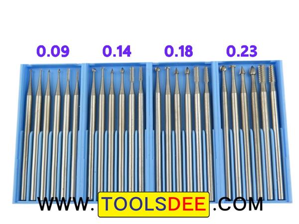 ดอกแกะสลักขนาดแกน 2.3 มิล รูปแบบหัว 6 แบบ