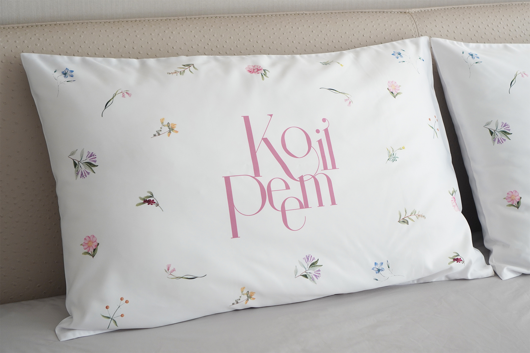 ชุดของขวัญแต่งงาน ปลอกหมอนคู่+ผ้าห่ม ขนาด 100x150cm ลาย Wildflower