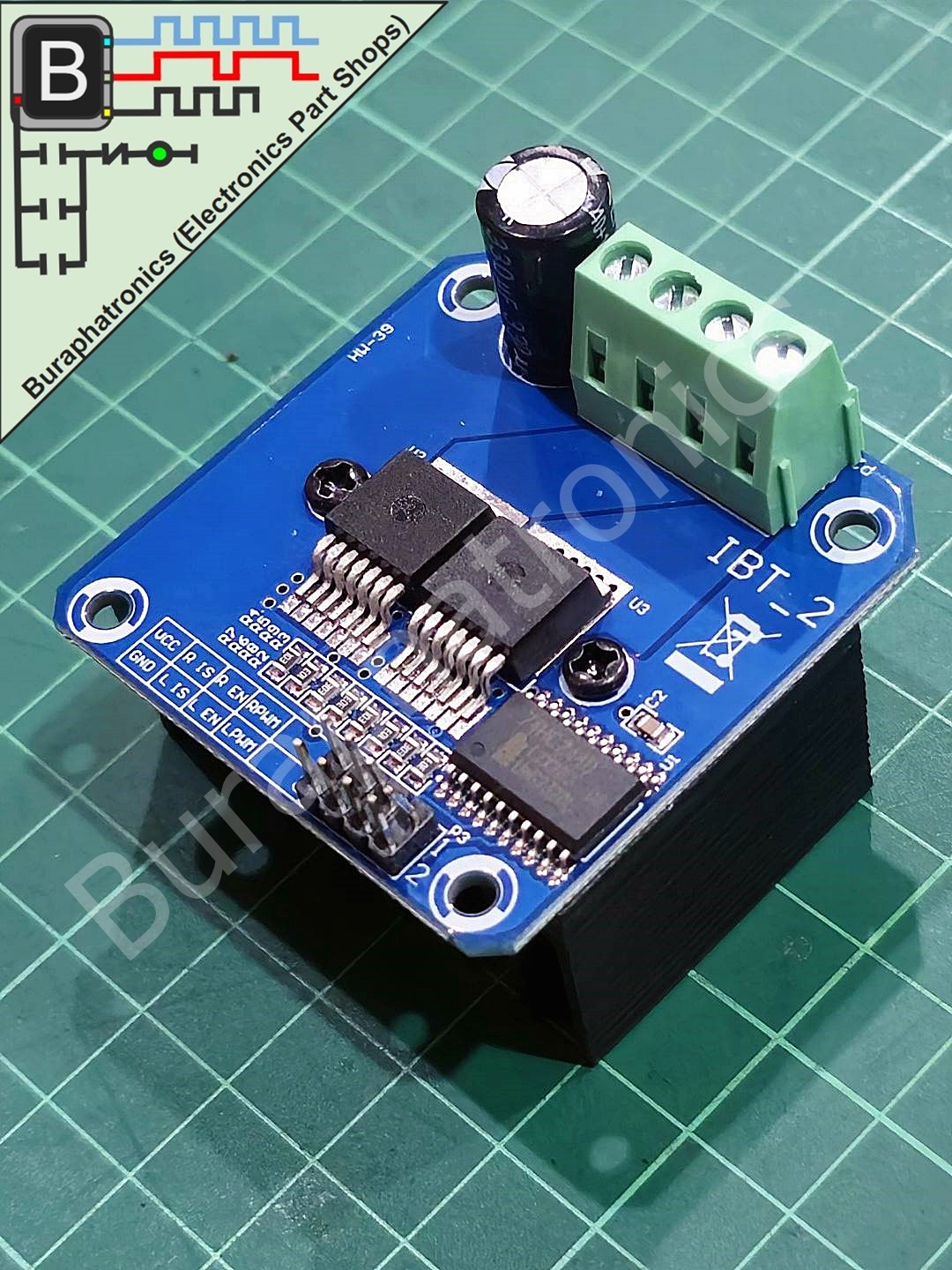 BTS7960 43A Driver (โมดูลขับมอเตอร์ 6-27V. ขับกระแสสูงสุด 43A.)