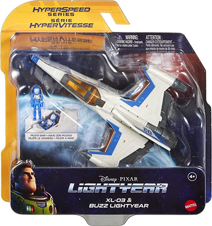 Mattel Disney Pixar Lightyear Hyperspeed Series Xl-03 & Buzz Lightyear (HHK00) แมทเทล ดิสนีย์ พิกซาร์ ไลท์เยียร์ ของเล่นแอ็กชั่นฟิกเกอร์ ยานอวกาศ ไฮเปอร์สปีด Xl-03 ขนาด 6 นิ้ว และ บัซ ไลท์เยียร์