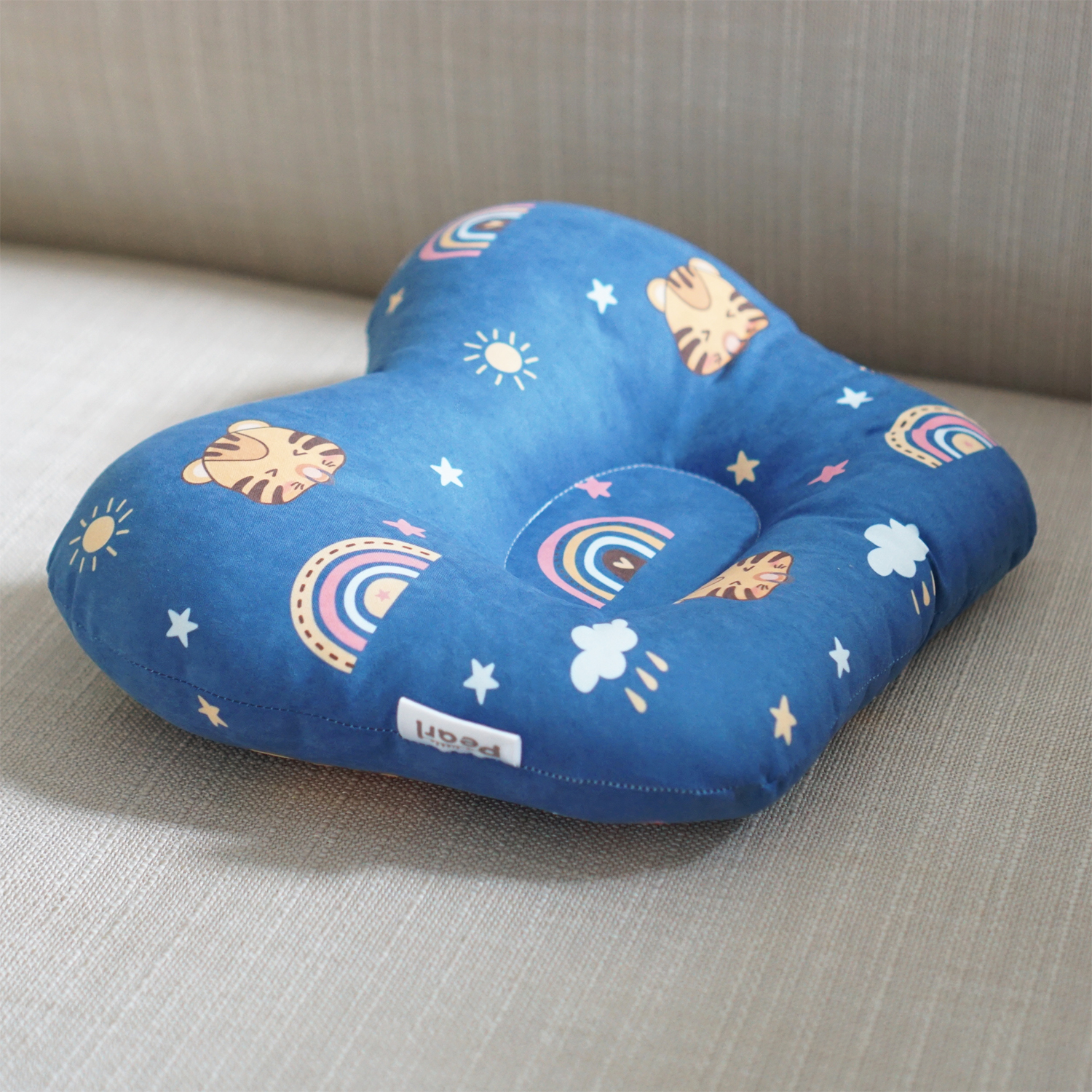 หมอนเด็ก หมอนหลุม Baby Pillow สั่งทำใส่ชื่อ ลาย Tiger - Dark Blue