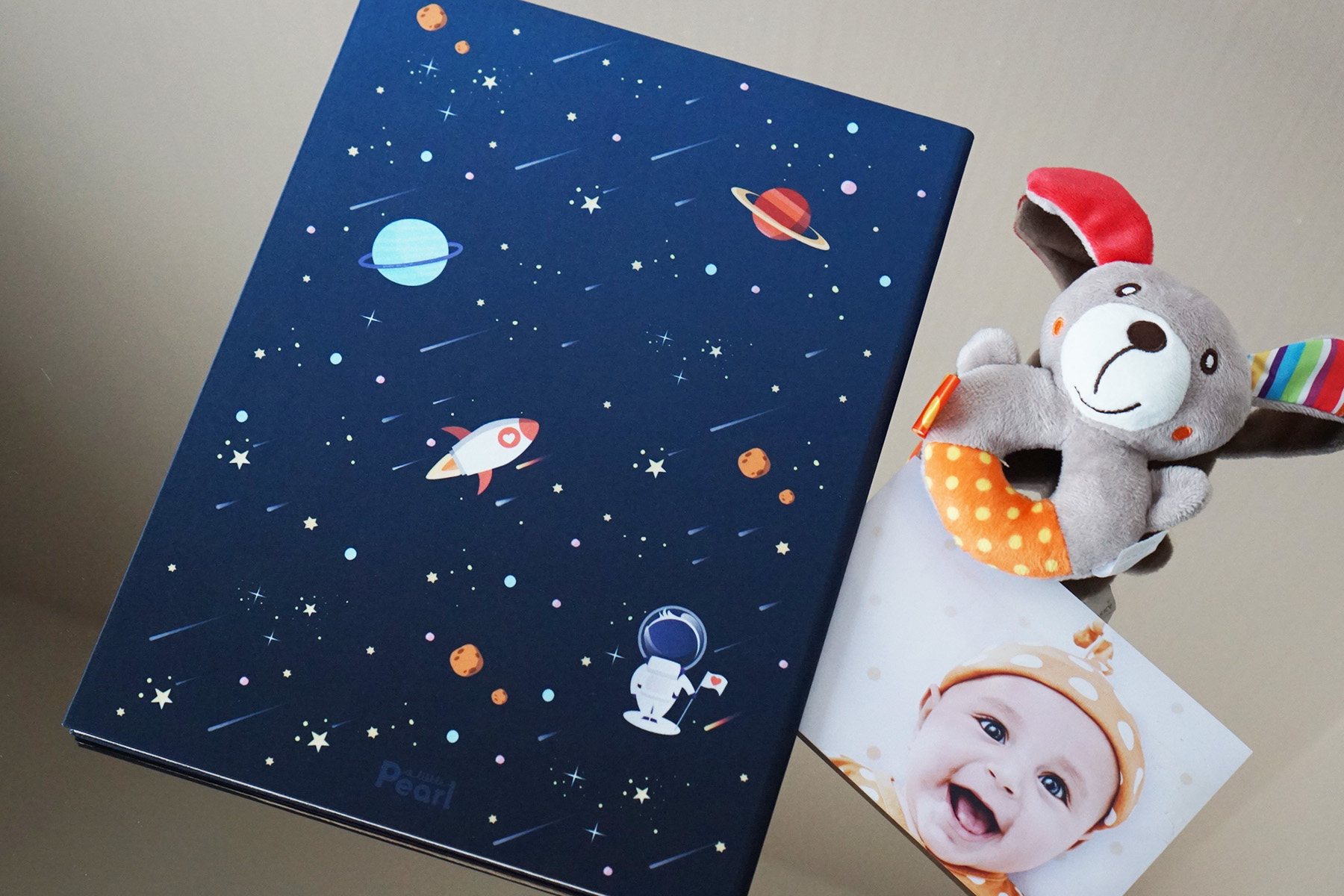 แฟ้มทะเบียนสมรส/สูติบัตร สั่งทำใส่ข้อความ ลาย Chinese Calendar - Space - Navy