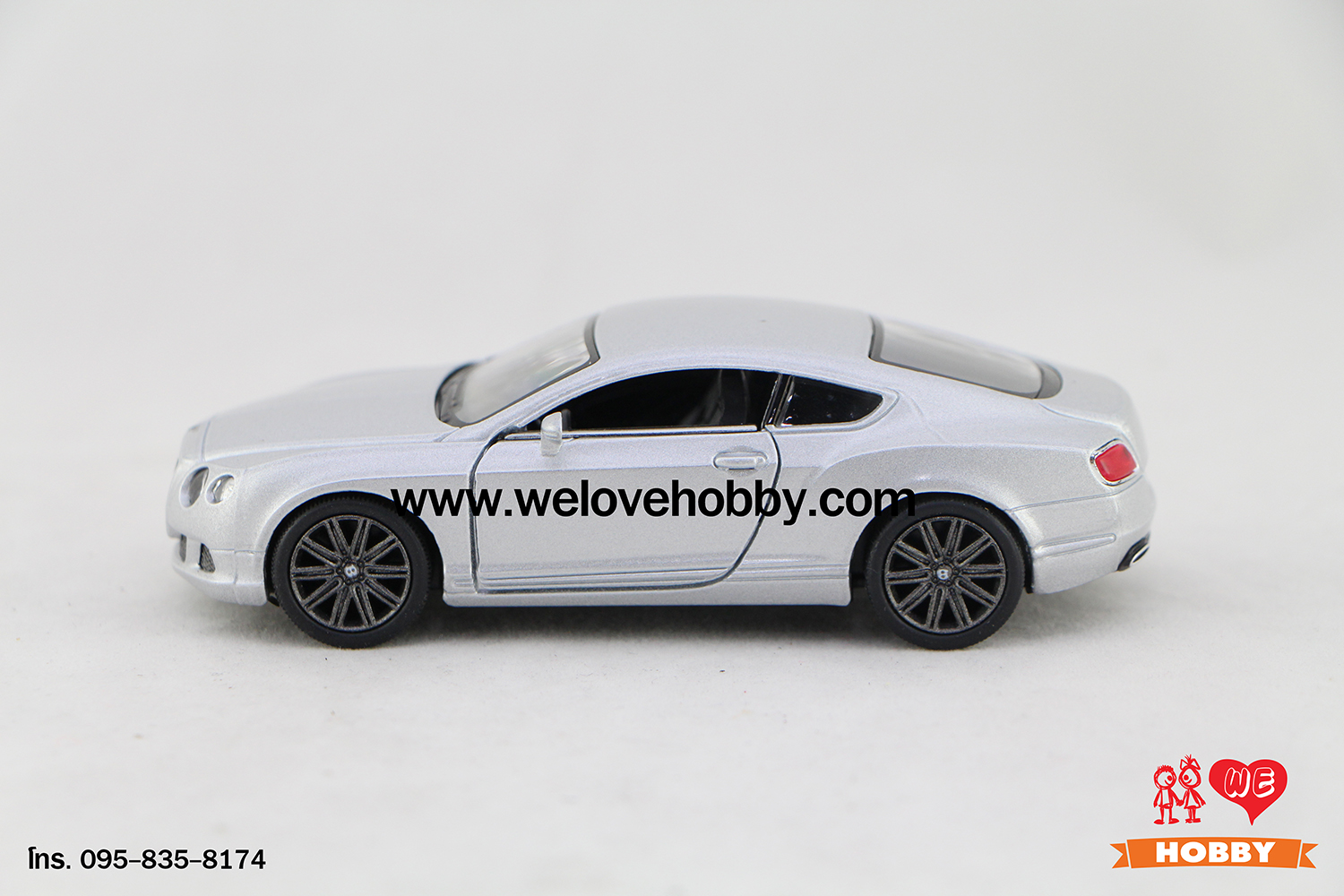 โมเดลรถซุปเปอร์ คาร์ 2012 Bentley Continental GT Speed สีเทาอ่อน Scale 1:38