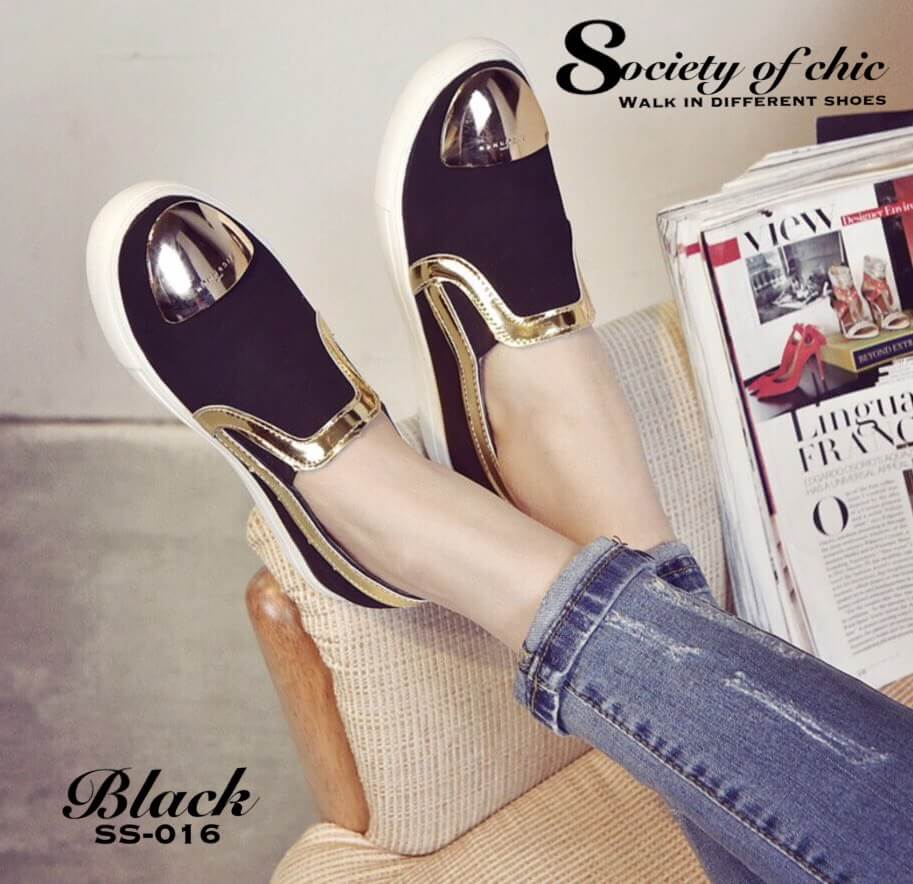 รองเท้า Two Tone Metalic Loafer (สีเทา)