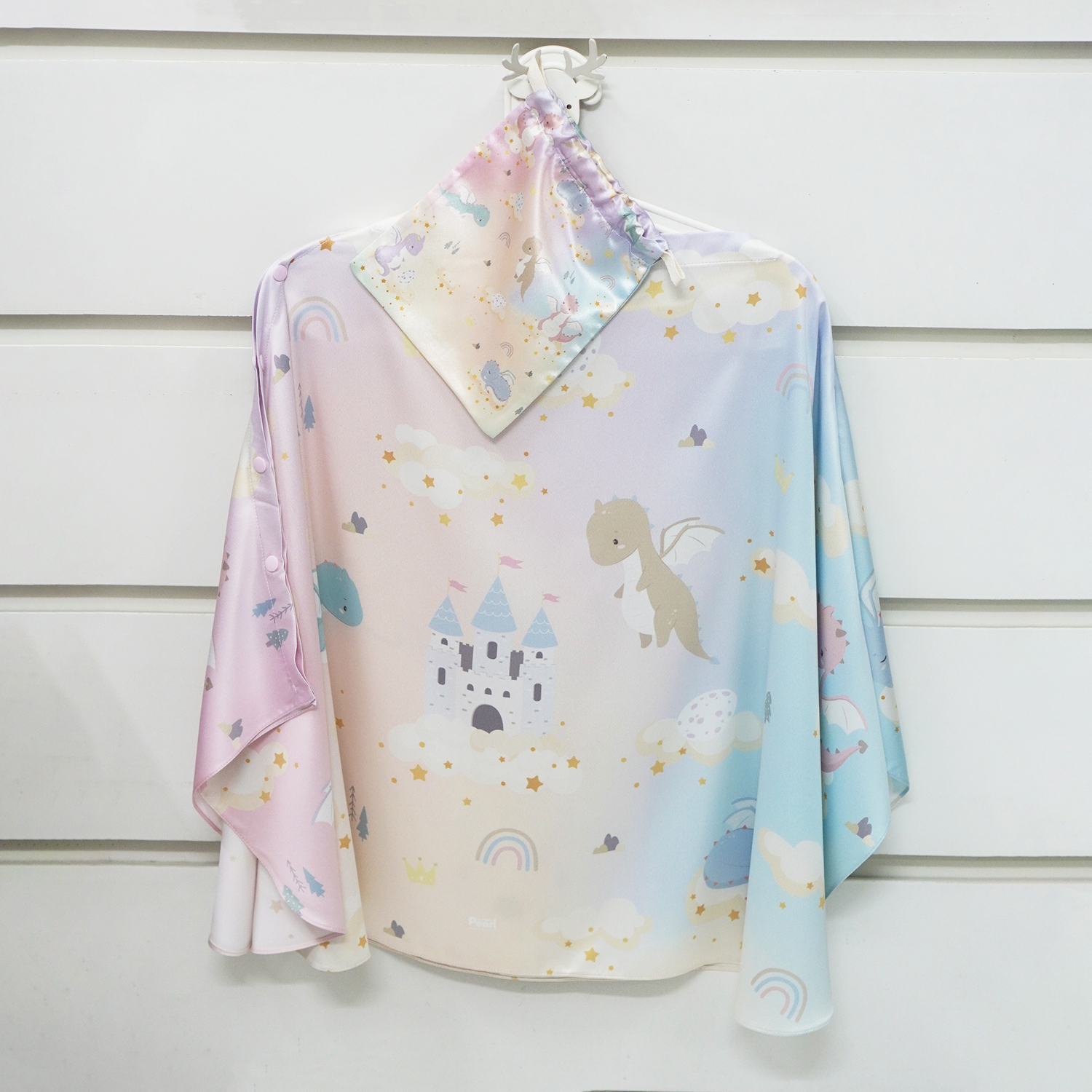 ผ้าคลุมให้นม 3in1 (รุ่นมีกระดุม ถอดโครงได้) แบบสั่งทำใส่ชื่อ ลาย Dragon - Cotton Candy