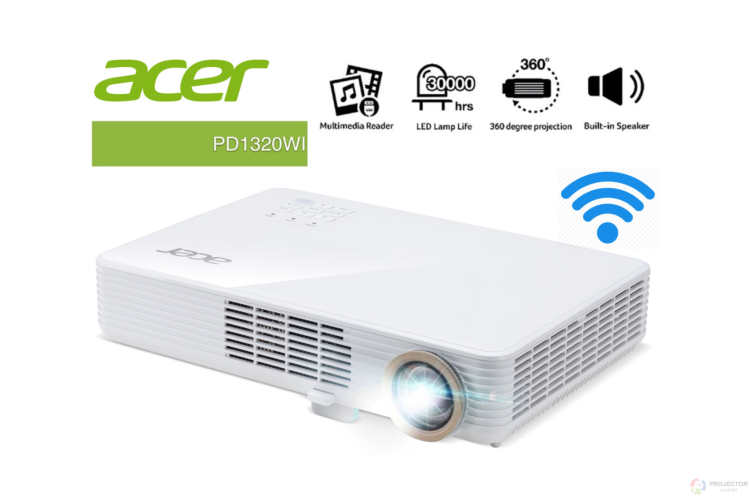 ขายถูก Projector Acer PD1320WI(LED) ประกันศูนย์ไทย3ปี ราคาจัดโปรเดือน พฤษภาคม 63