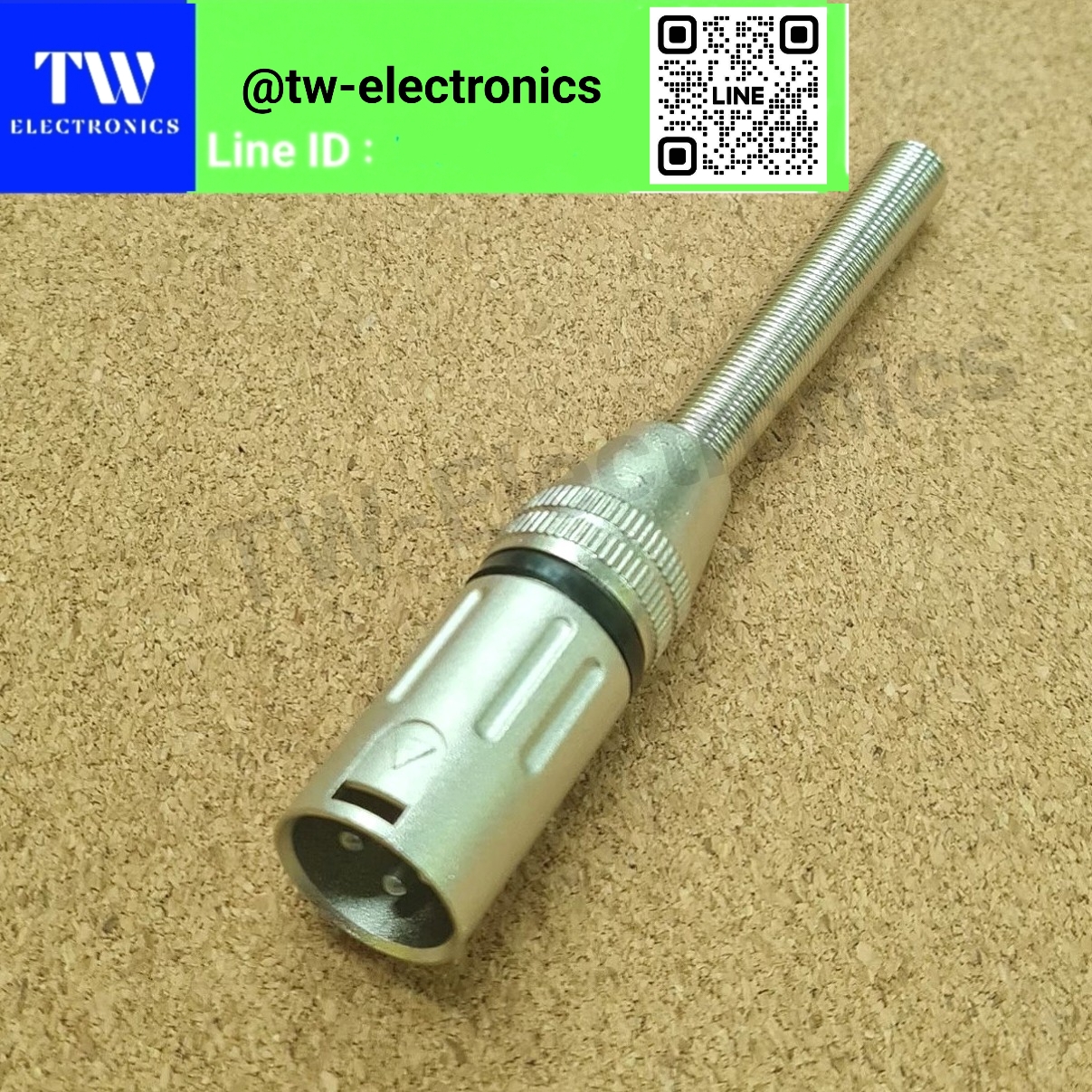XLR ตัวผู้ ท้ายสปริง (ดำ)