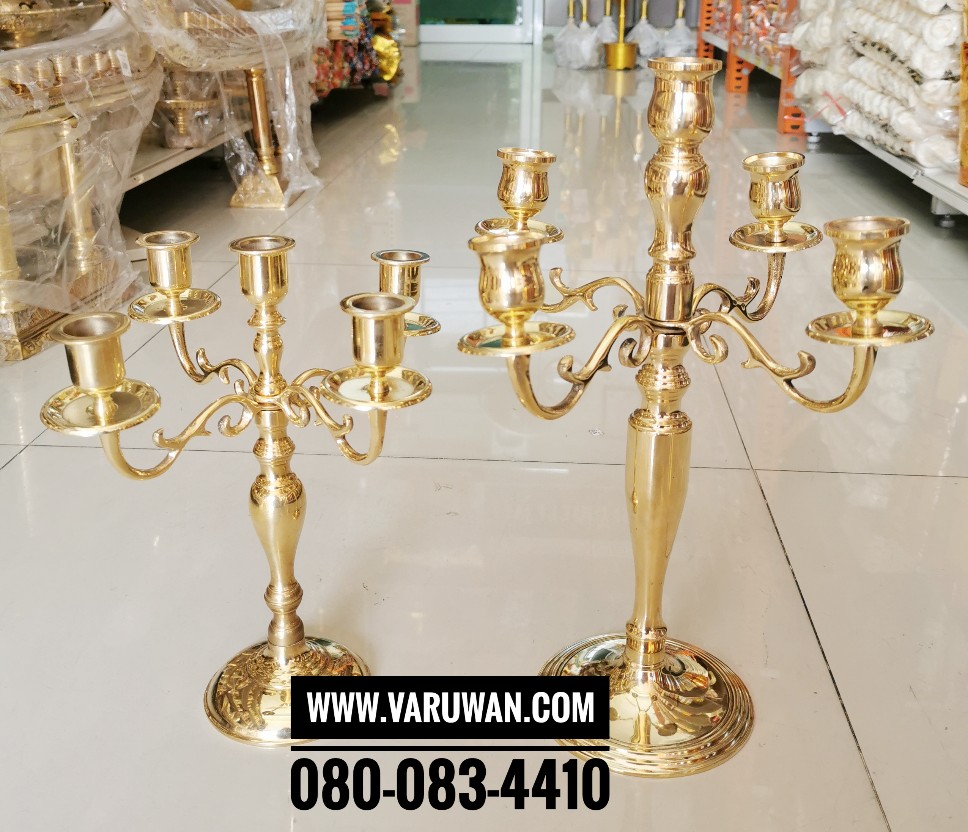 เชิงเทียนทองเหลือง 5 ช่อ