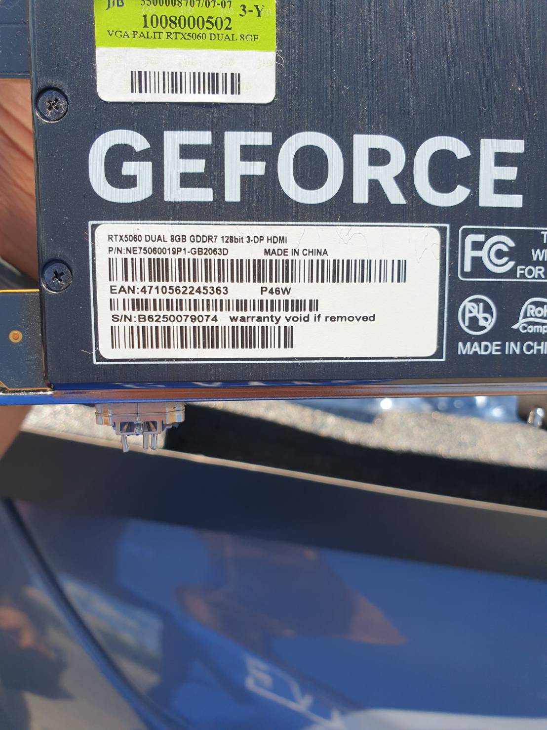 การ์ดจอ Palit RTX 5060 8GB ประกัน JIB