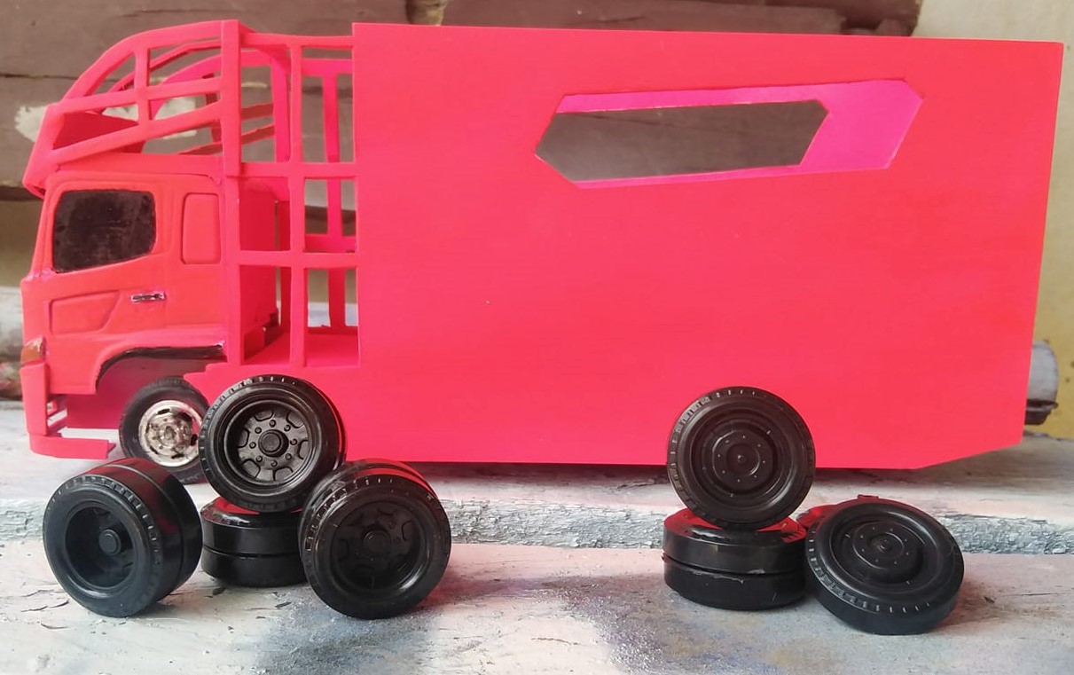 ล้อรถของเล่น P26 ล้อรถบรรทุกโมเดล truck wheel scale 1/24 ล้อไอหลง โมเดลล้อรถบรรทุก พลาสติก