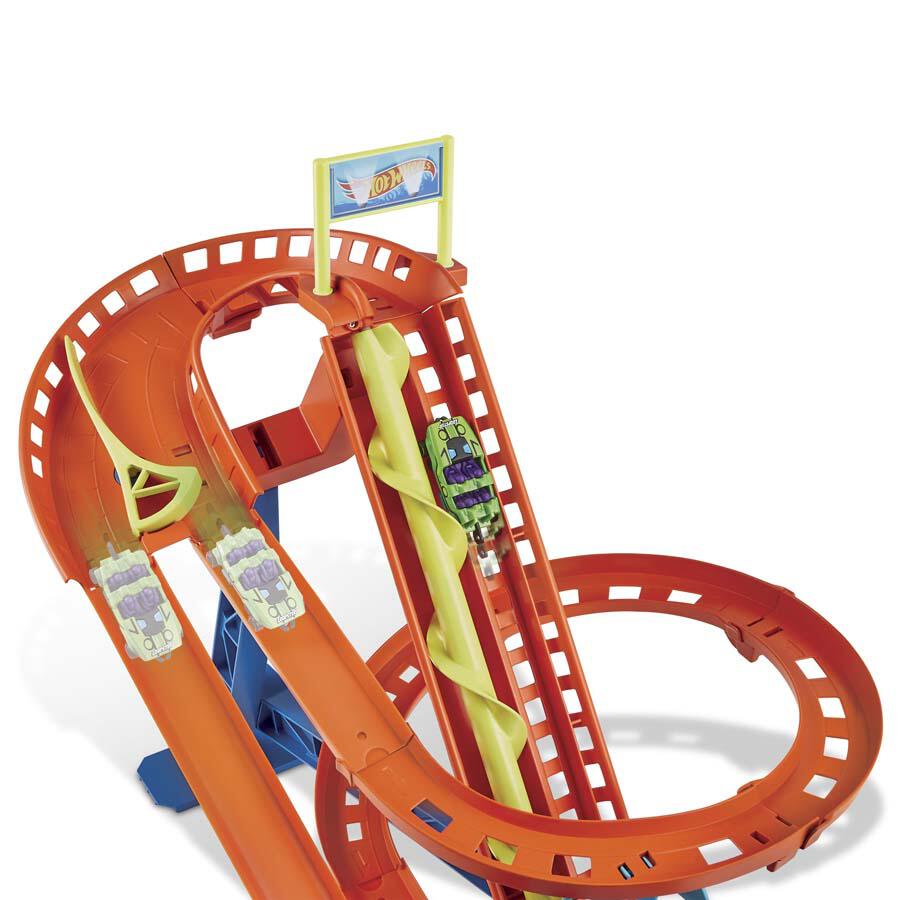 Hot Wheels City Roller Coaster Rally Playset ฮอตวีล ซิตี้ ชุดรางรถไฟเหาะ โรลเลอร์ โคสเตอร์ (HDP04)