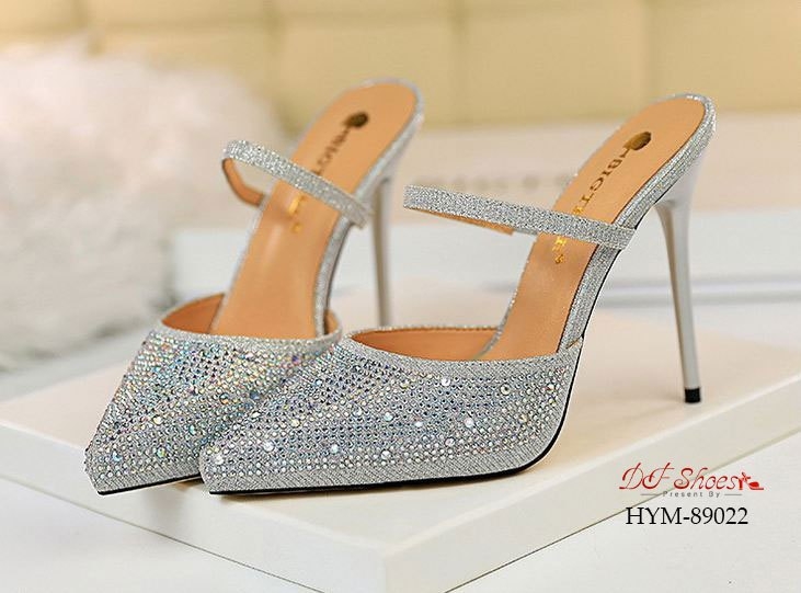 รองเท้าคัทชูเปิดส้นกลิตเตอร์ (สีทอง)