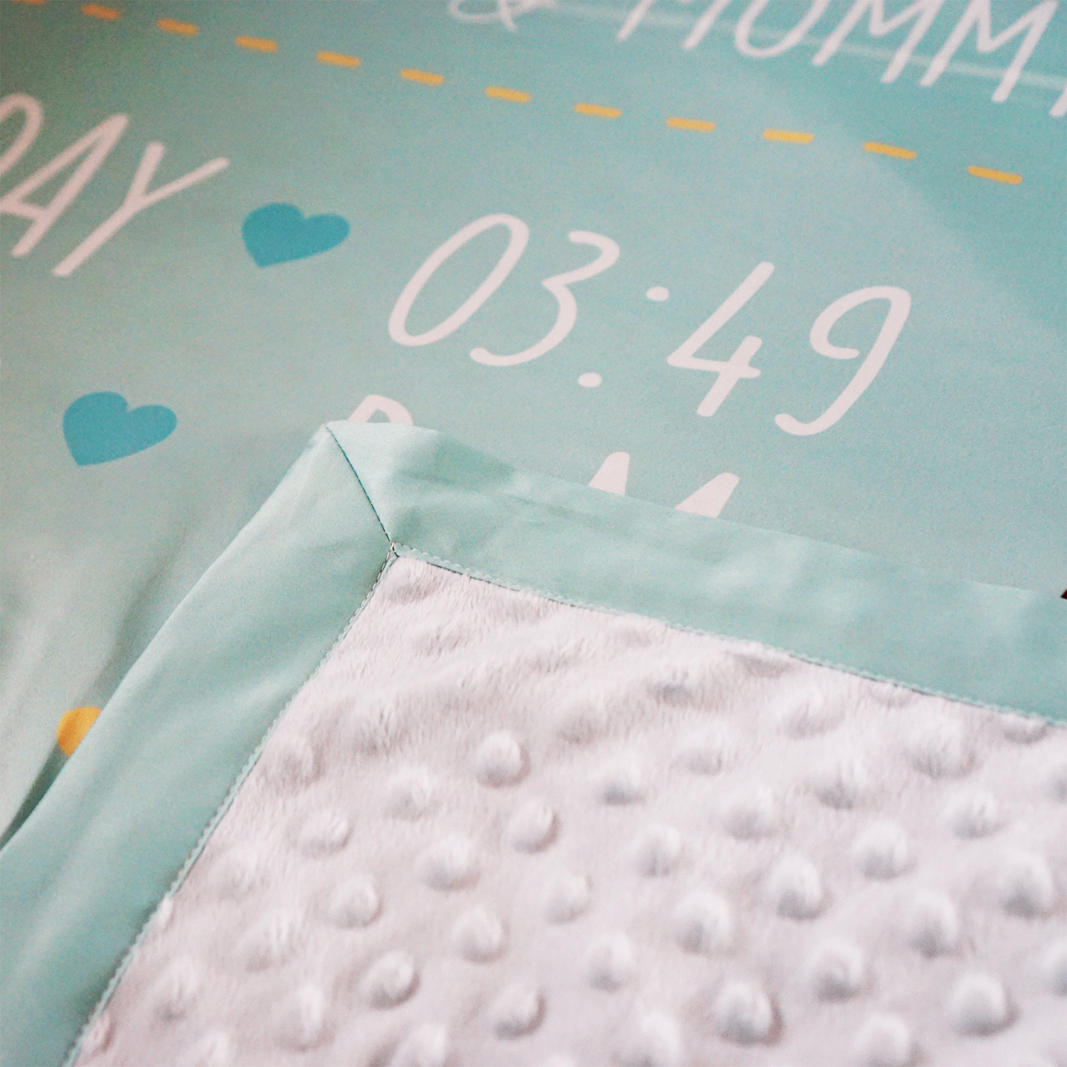 ชุดของขวัญเด็กแรกเกิด ผ้าห่ม ขนาด 100x150cm + ถุงผ้าซาติน ไซส์ L ลาย Tiger - Mint