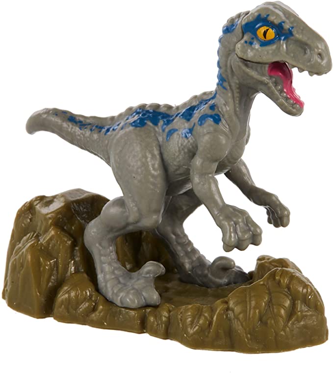 Mattel Jurassic World - Mini Figure 5cm Velociraptor Blue (GXB11) แมทเทล จูราสสิค เวิลด์ ของเล่นแอ็กชั่นฟิกเกอร์ไดโนเสาร์ เวโลซีแรปเตอร์ บลู