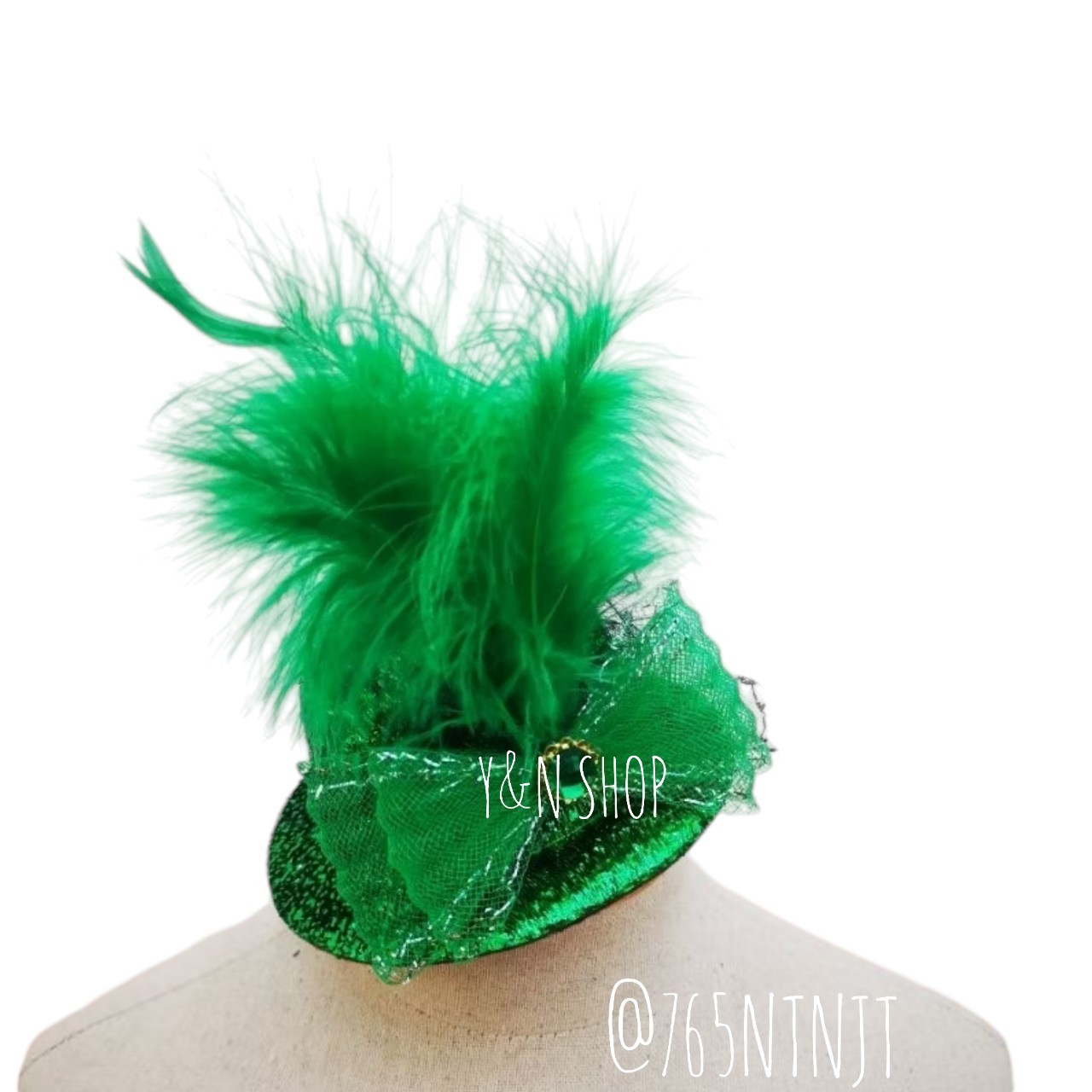 หมวกดรัมเมเยอร์เด็ก ขนนกแฟนซี กิ๊ฟติดผม งานทำมือ|ใช้กับชุดดรัมเมเยอร์เด็กหญิง ชุดกีฬาสีเด็ก Y&N Shop