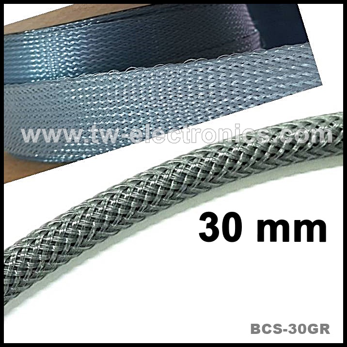 สายถัก 30 mm (สีเทา) / BCS-30GR