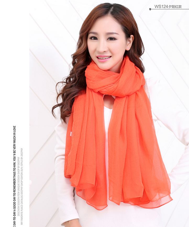 ผ้าคลุมไหล่ scarf ส้ม