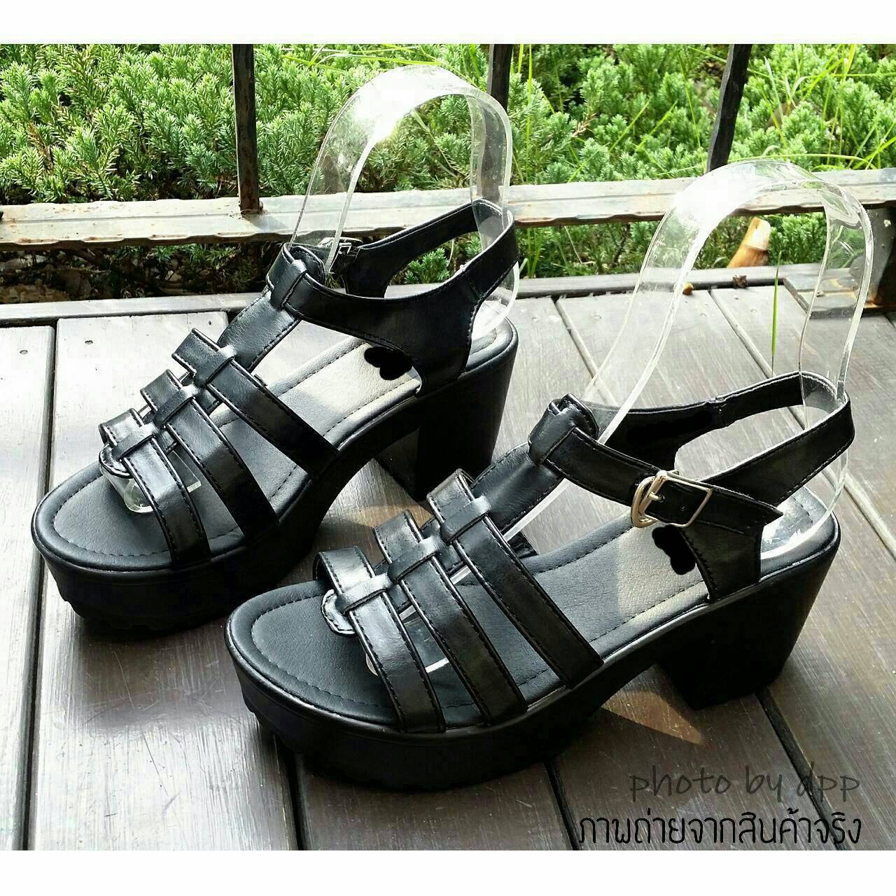 พร้อมส่ง : รองเท้าStyle nanda Shoesหน้าสาน (สีดำ)