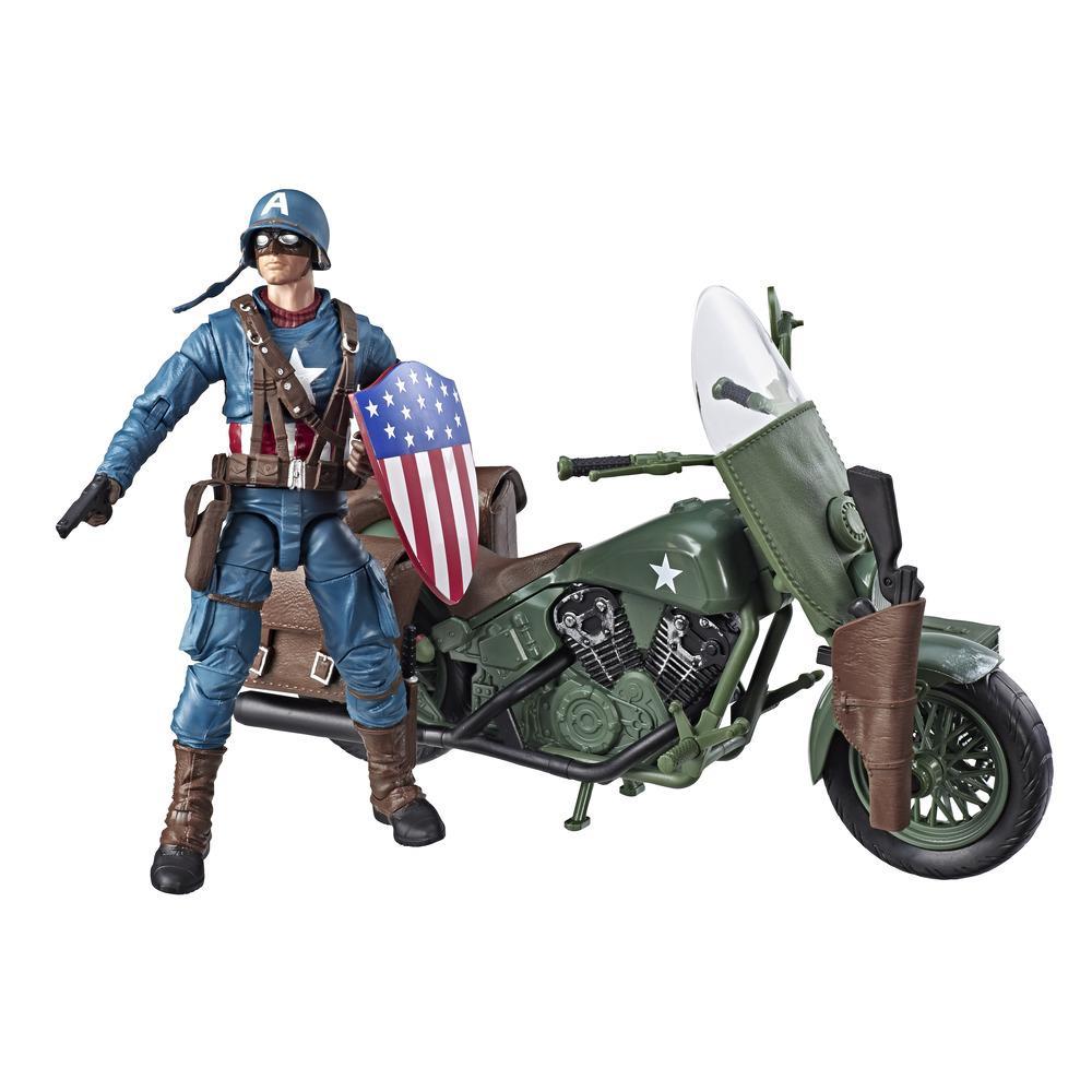 Hasbro Marvel Legends Series 80th Anniversary 6-inch Captain America Action Figure with Motorcycle ฮาสโบร มาร์เวล เลเจนด์ ซีรี่ย์ส 80 ปี อเวนเจอร์ส หุ่นโมเดลฟิกเกอร์ กัปตันอเมริกา ขนาด6 นิ้ว พร้อมมอเตอร์ไซด์ ลิขสิทธิ์แท้