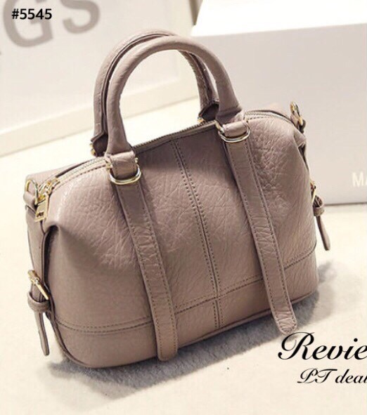 พร้อมส่ง : กระเป๋าลายหนังช้าง (สีกากี)