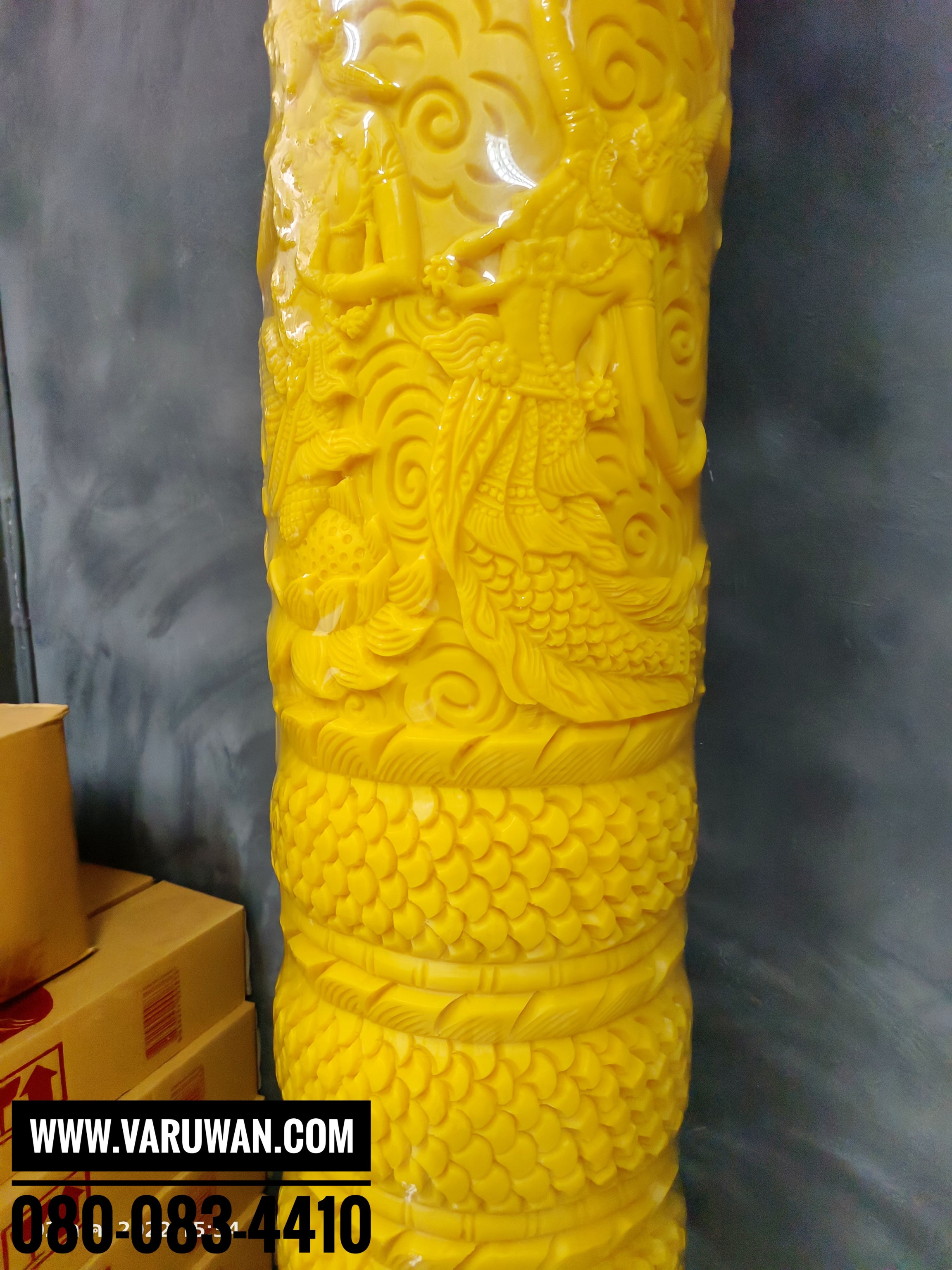 เทียนพรรษาแกะลายมังกร ขนาด 32x200 ซม.