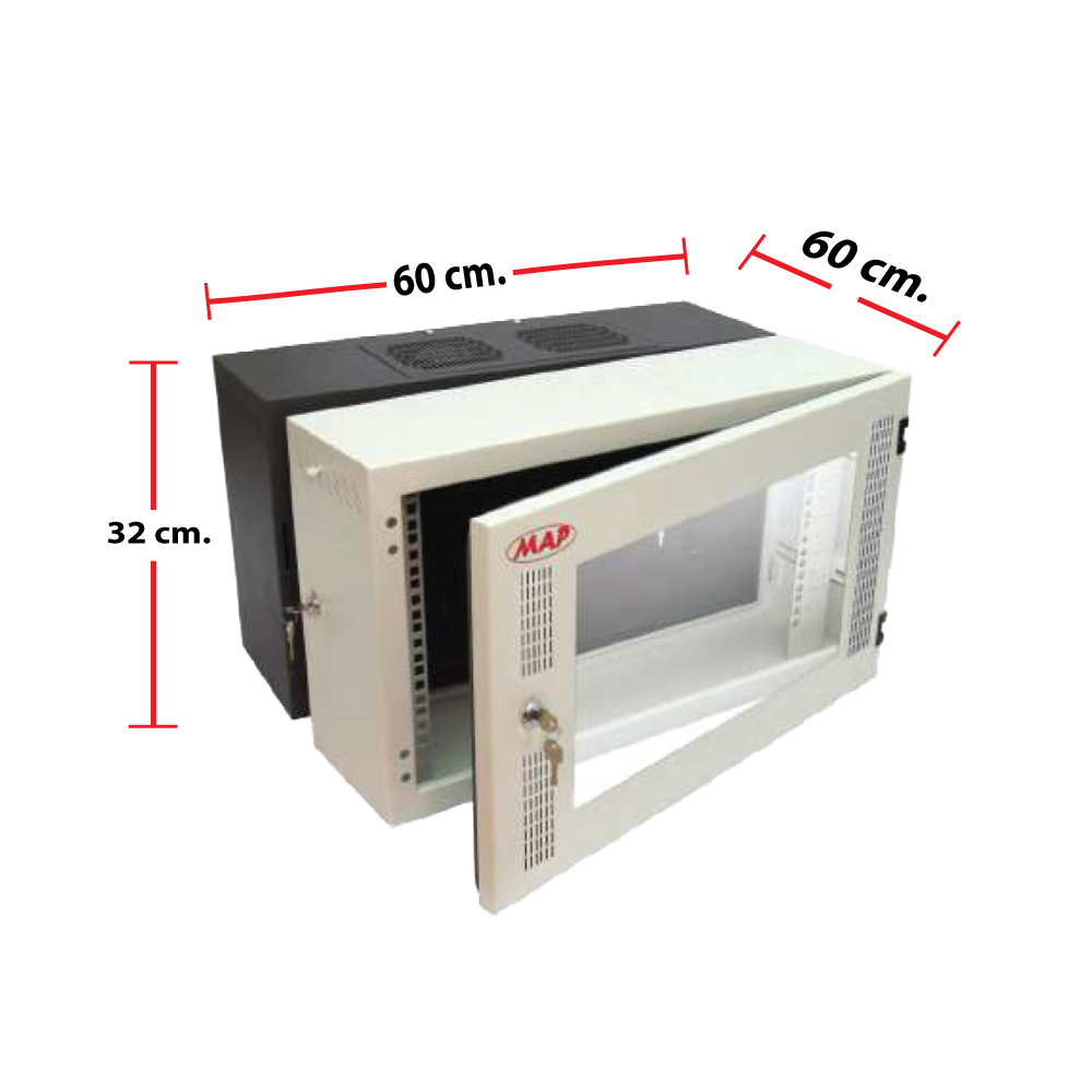 ขายถูก MAP ประกันศูนย์ไทย 19" Modern Wall Rack Serie. MI, 6U, 60x60 cm. MAP-M2-60606