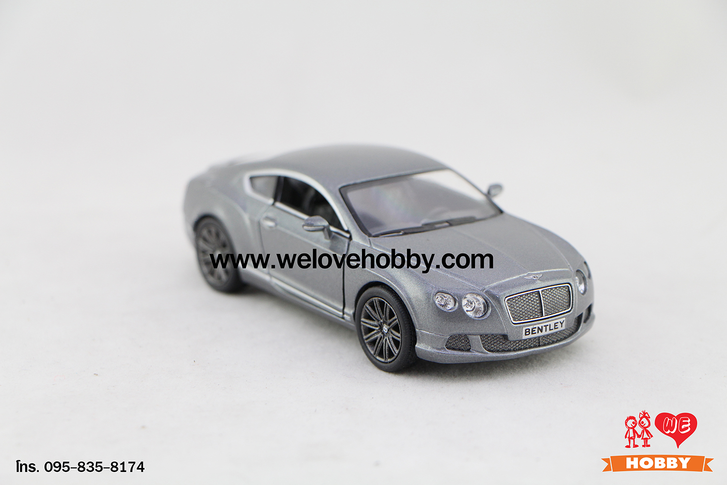 โมเดลรถซุปเปอร์ คาร์ 2012 Bentley Continental GT Speed สีเทาเข้ม Scale 1:38