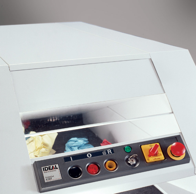 ขายถูก เครื่องทำลายเอกสาร IDEAL 4107 SC ตัดตรง (90-110แผ่น) 6มม.(STRIP CUT)