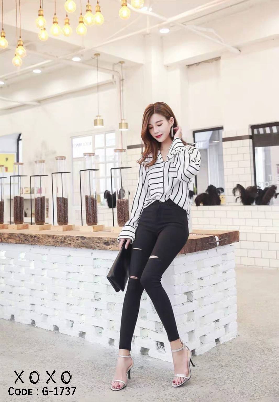 รองเท้าส้นสูงสไตล์ Christiant Loubotin (สีเงิน)