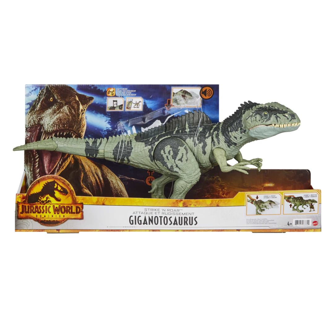 Mattel Jurassic World Strike 'N Roar Giant Dino Giganotosaurus (GYC94) แมทเทล จูราสสิค เวิลด์ ของเล่นแอ็กชั่นฟิกเกอร์ไดโนเสาร์ จิแกนโนโตซอรัส