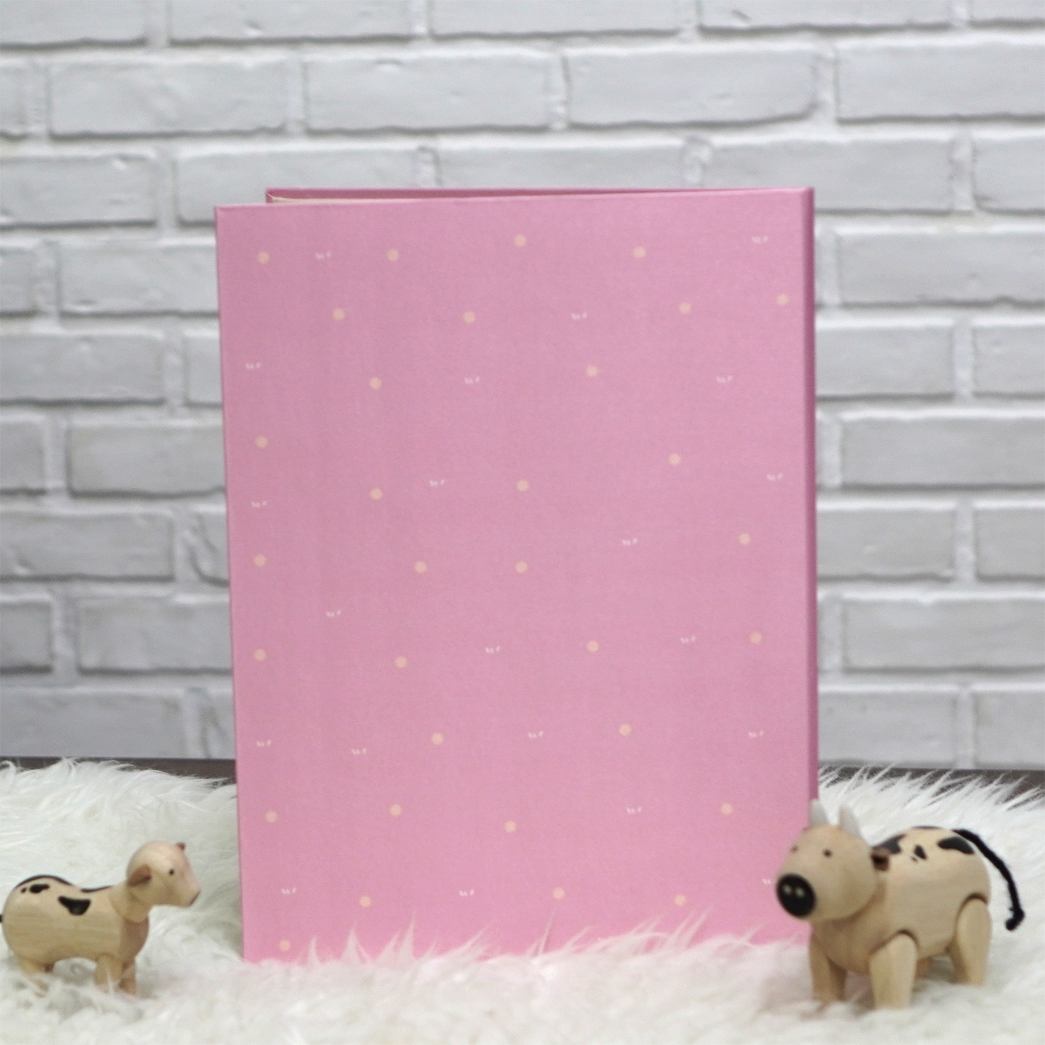 แฟ้มทะเบียนสมรส/สูติบัตร สั่งทำใส่ข้อความ ลาย Teddy - Pink