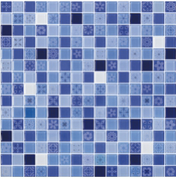 COTTO โมเสค กลาส เบลนด์ ฟลอร่า05 ฟ้า(06S)(12x12)GA (จำนวน 1 แผ่น)