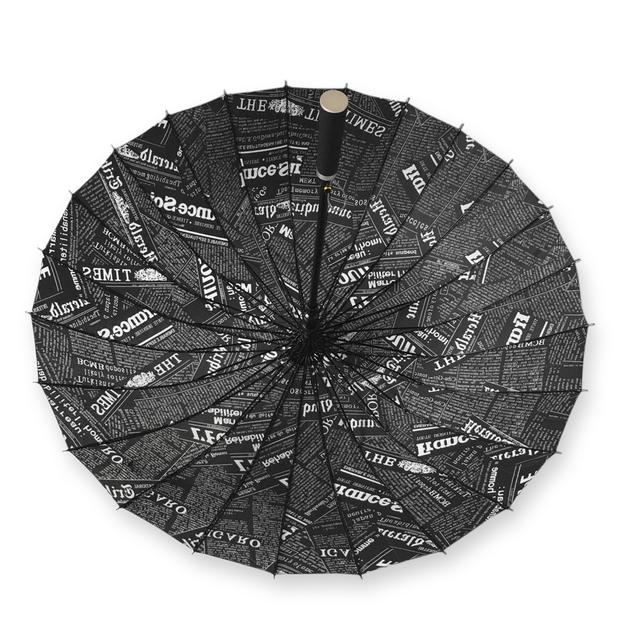 ร่มแฟชั่นตอนเดียวรายตัวหนังสือ ดำตรง 24 ก้าน23นิ้ว