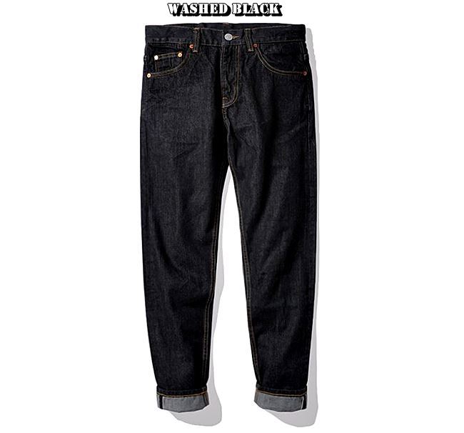 001047 กางเกงยีนส์ XOFO Selvage Denim 14Oz สไตล์วินเทจ Version Jeans Black Small Straight ผ้าริมแดง Size 28-38