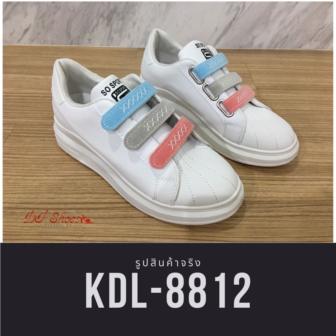 รองเท้าผ้าใบแฟชั่นแต่สายรัดเมจิกเทป