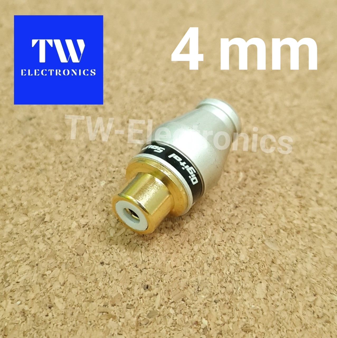 หัวRCA(ตัวเมีย)ขาวมุก(4mm)/คาดสีดำ