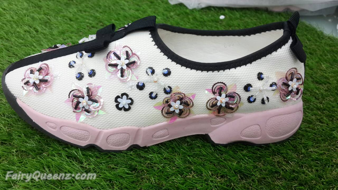 พร้อมส่ง : รองเท้า Dior Fusion Sneakers สีขาวดอกชมพู (งานAAA)