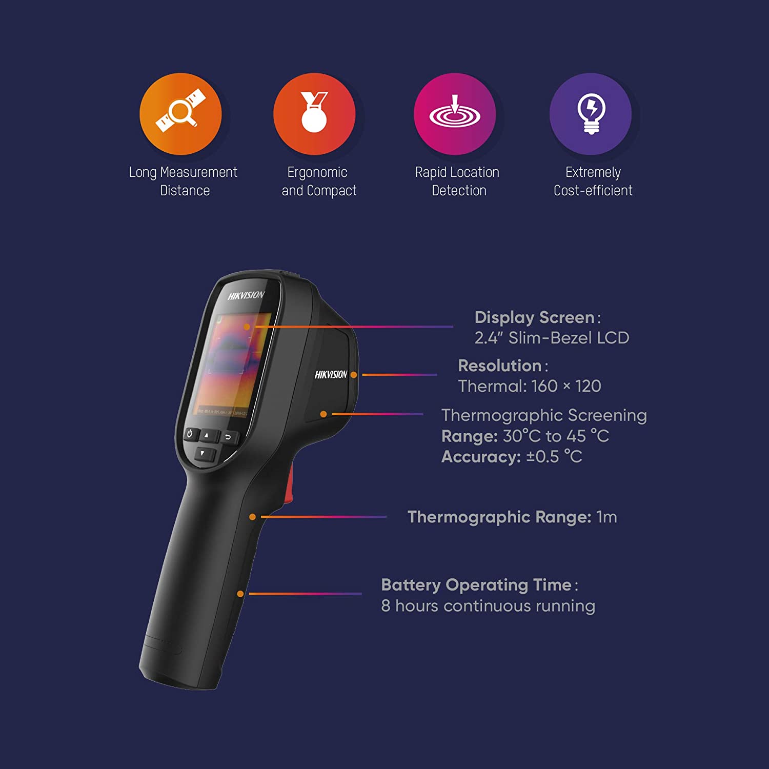 ขายถูก Hikvision Handheld Thermal Camera รุ่น DS-2TP31B-3AUF กล้องมือถือวัดอุณหภูมิร่างกาย - ส่งของต่างๆ