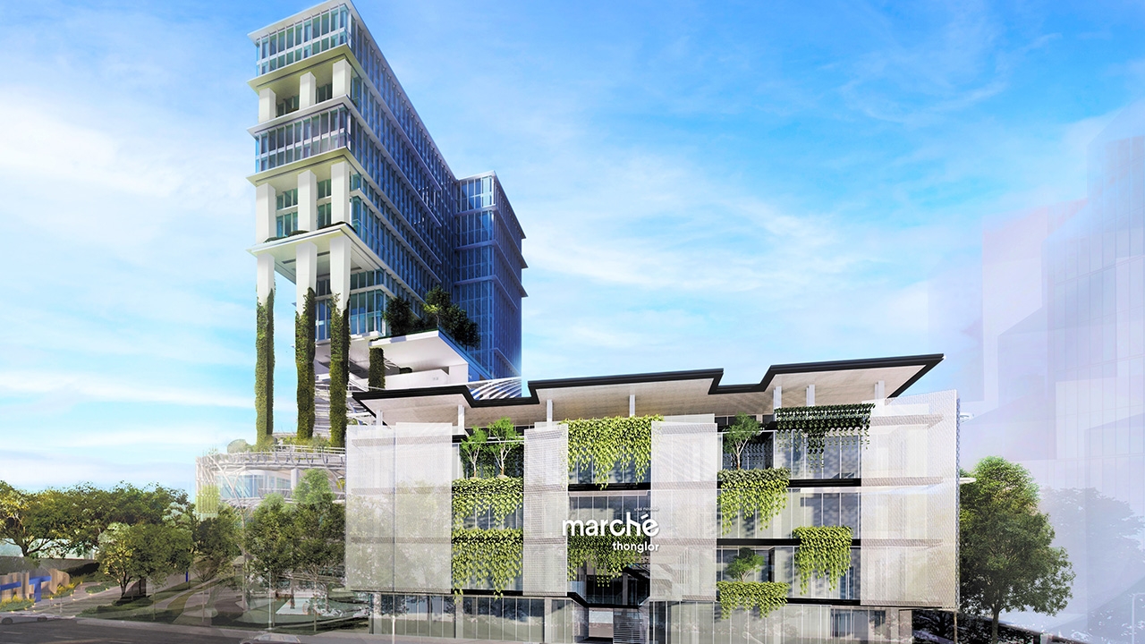 T PLACE - Marche' Thonglor，位于曼谷通罗市中心 Soi Sukhumvit 55 的办公室出租，靠近 Thonglor BTS 站，500 米。