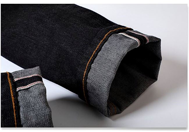 001047 กางเกงยีนส์ XOFO Selvage Denim 14Oz สไตล์วินเทจ Version Jeans Black Small Straight ผ้าริมแดง Size 28-38