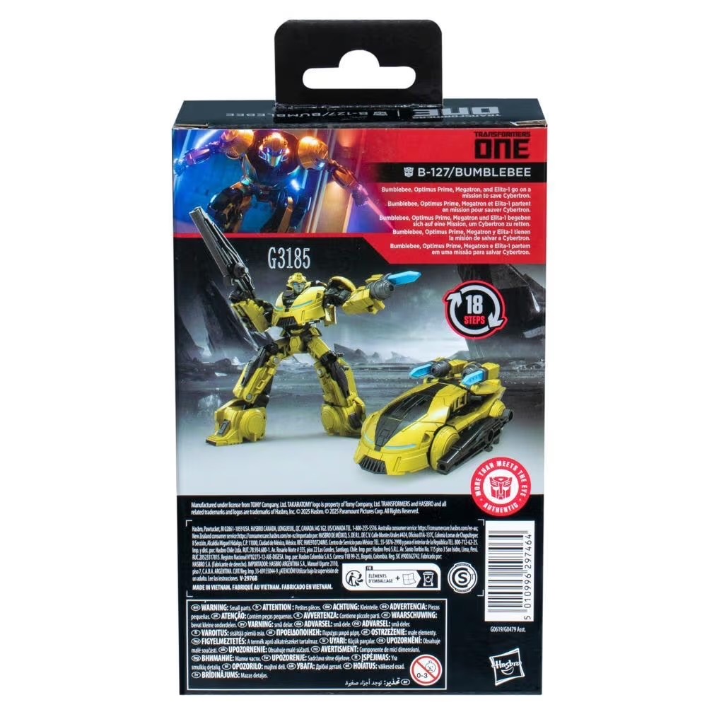 Hasbro Transformers Studio Series Deluxe Class Transformers One Bumblebee (B-127) Action Figure ฮาสโบร ทรานสฟอเมอร์ส สตูดิโอ ซีรีย์ส ดีลักซ์ คลาส หุ่นยนต์บัมเบิ้ลบี ขนาด 4.5 นิ้ว ลิขสิทธิ์แท้
